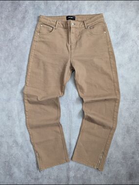 Luxury Jeans Represent Men's R2S Split Straight Tan Denim Zipper Size 34